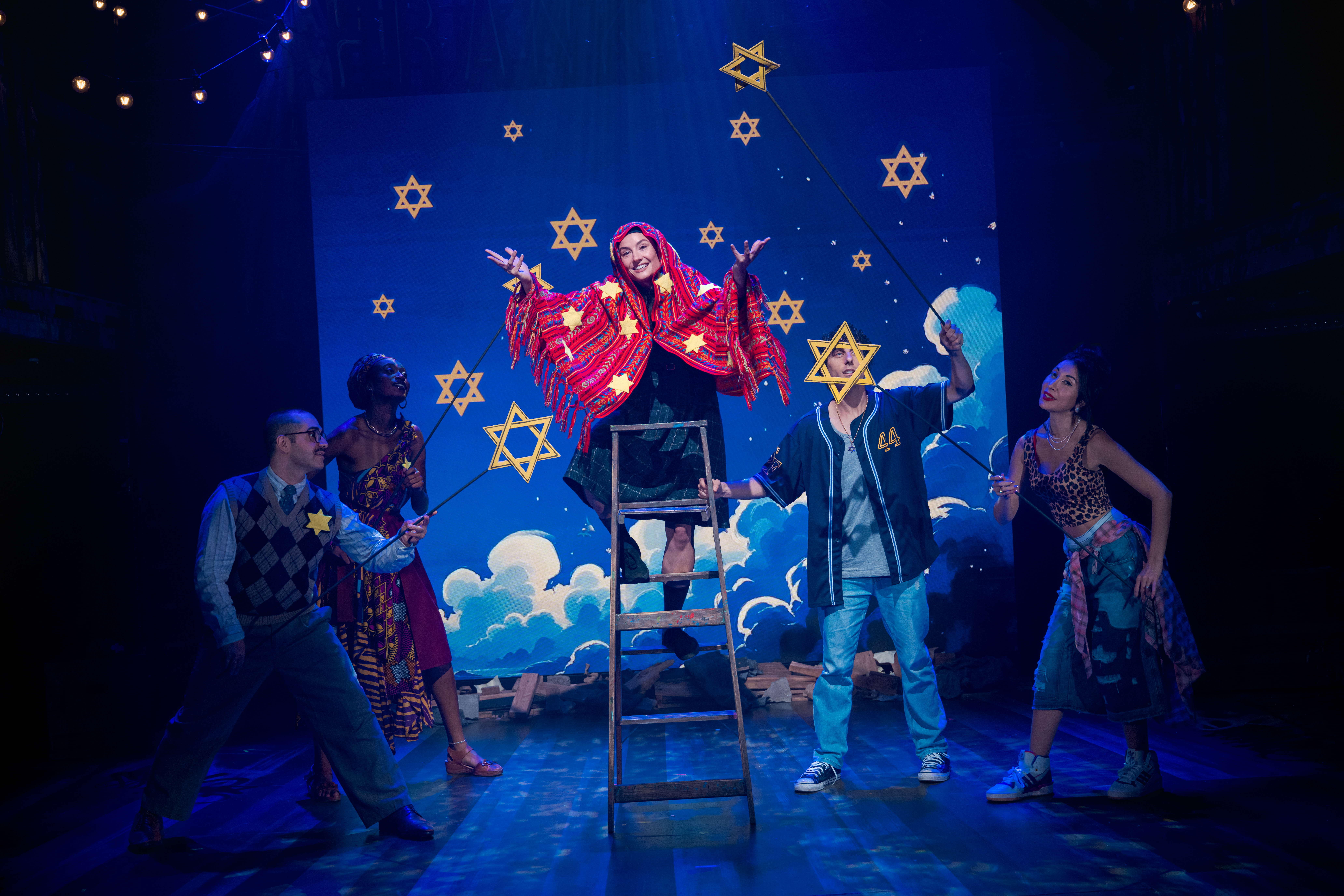 Amelia Louis Barr and the cast of <i>Slam Frank</i> Photo by Shawn Salley Photography
