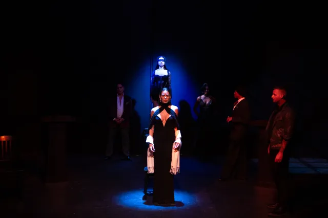 Christa B. Allen and the Company of NIGHT OF JANUARY 16th at Theatre Row photo by Gabby Scimeca 239