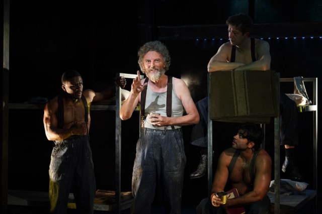 Hassiem Muhammad, John Keating, Adam Petherbridge, and Ariyan Kassam in Irish Repertory Theatre's 2026 production of THE HAIRY APE Photo by Carol Rosegg